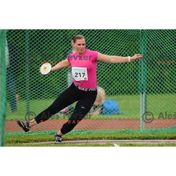 Veronika Domjan competes at athletics meeting in Slovenska Bistrica, Slovenia on June 13, 2020