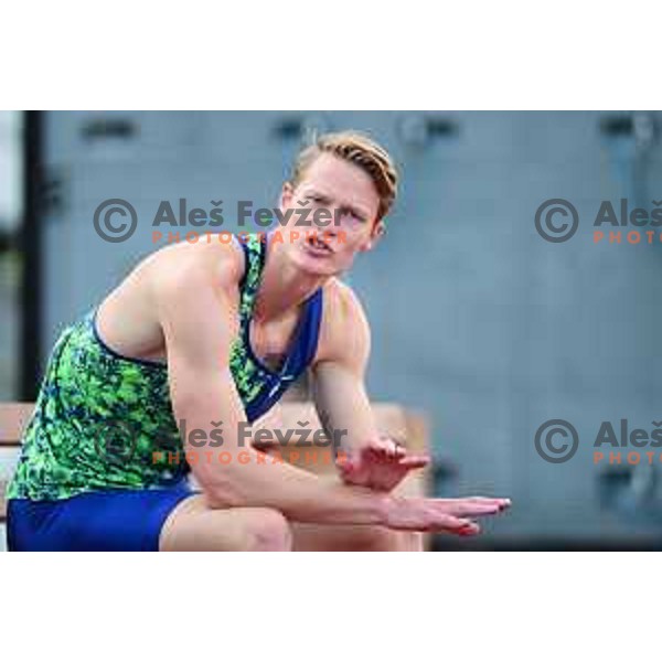 Luka Janezic competes at athletics meeting in Slovenska Bistrica, Slovenia on June 13 , 2020