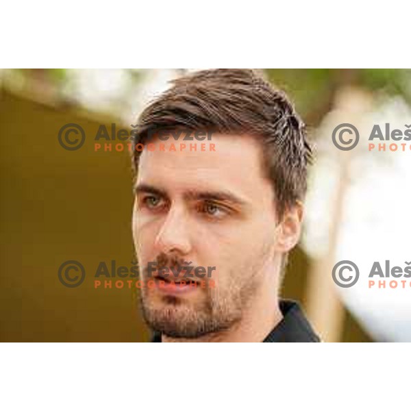 Gregor Potocnik of RK Trimo Trebnje during press conference with proclamation of new head coach and new team in Trebnje, Slovenia on June 17, 2020