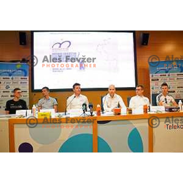 Matej Mohoric and Primoz Roglic at press conference of Slovenian Cycling Federation before National Road Championship in Ljubljana, Slovenia on June 19, 2020