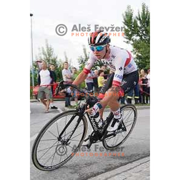 Tadej Pogacar racing at Plastika Virant Cycling Grand prix in Komenda, Slovenia on June 19, 2020