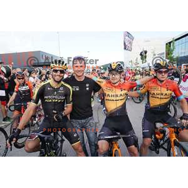 Luka Mezgec, Miha Kancilija, Jan Tratnik and Luka Pibernik at Plastika Virant Cycling Grand prix in Komenda, Slovenia on June 19, 2020