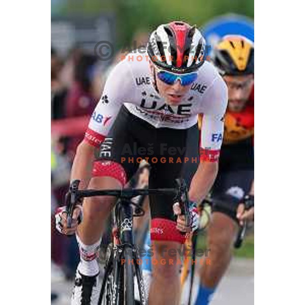 Tadej Pogacar racing at Plastika Virant Cycling Grand prix in Komenda, Slovenia on June 19, 2020