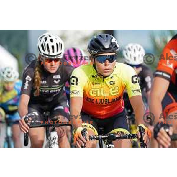 Urska Bravec racing at Plastika Virant Cycling Grand prix in Komenda, Slovenia on June 19, 2020