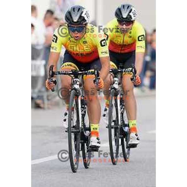 Urska Bravec racing at Plastika Virant Cycling Grand prix in Komenda, Slovenia on June 19, 2020