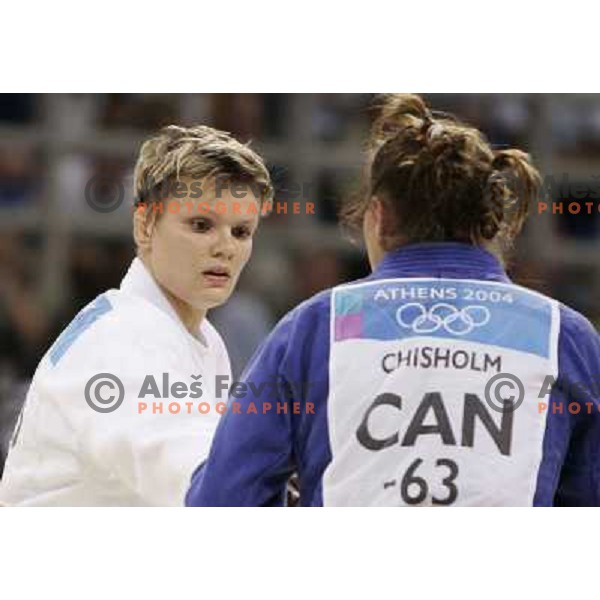 Urska Zolnir of Slovenia, Olympic bronze medalist in Judo category -63 kg at 2004 Summer Olympic games in Athens, Greece on August 17, 2004
