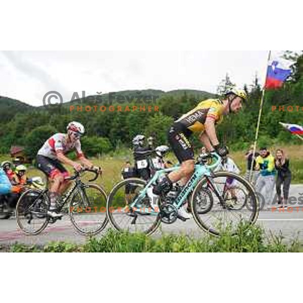 Primoz Roglic, winner and Tadej Pogacar, runner-up of Slovenian Cycling Championships Road Race Cerklje-Ambroz pod Krvavcem, Slovenia on June 21 , 2020