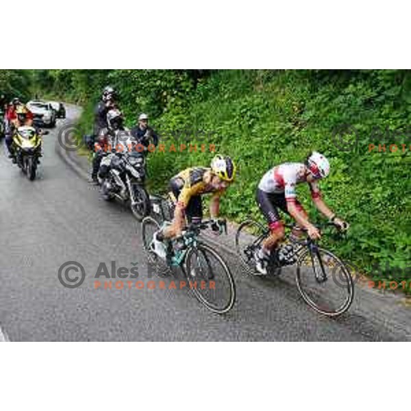 Primoz Roglic, winner and Tadej Pogacar, runner-up of Slovenian Cycling Championships Road Race Cerklje-Ambroz pod Krvavcem, Slovenia on June 21 , 2020