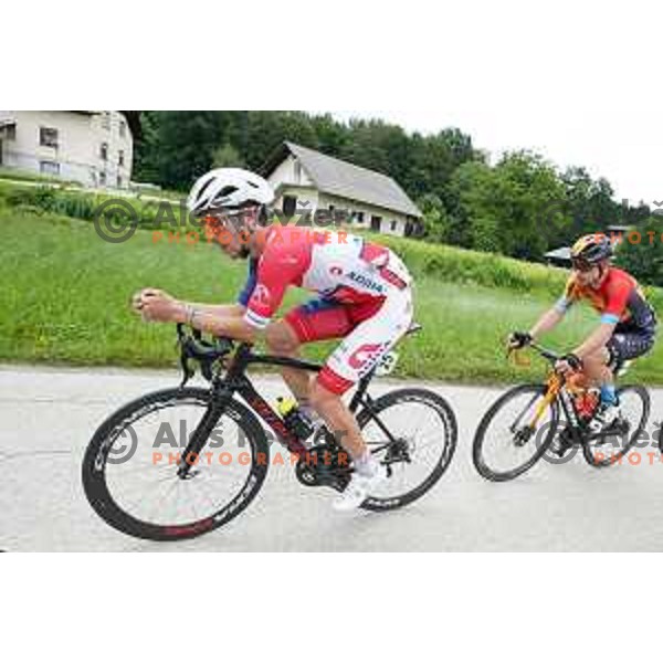 Ziga Horvat and Jan Tratnik at Slovenian Cycling Championships Road Race Cerklje-Ambroz pod Krvavcem, Slovenia on June 21 , 2020
