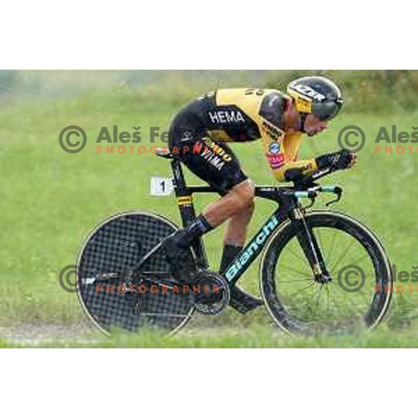 Primoz Roglic, runner-up in Slovenian Men\'s Time trial Championship, Gorje-Pokljuka ( 15,7 km) on June 28, 2020