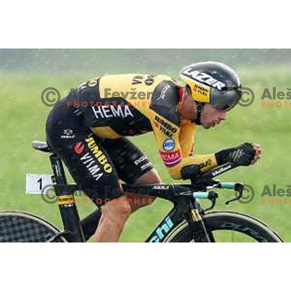 Primoz Roglic, runner-up in Slovenian Men\'s Time trial Championship, Gorje-Pokljuka ( 15,7 km) on June 28, 2020
