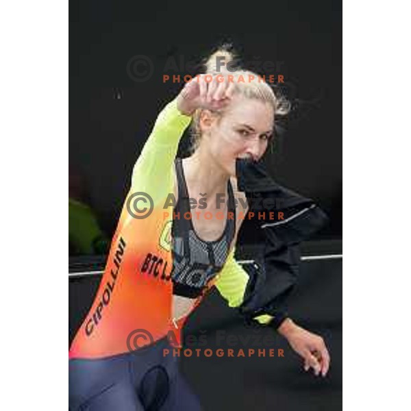 Urska Zigart, winner of Slovenian Women\'s Time trial Championship, Gorje-Pokljuka ( 15,7 km) on June 28, 2020