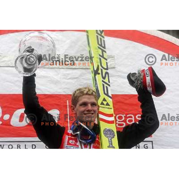 Thomas Morgenstern (AUT) at prize giving ceremony for overall World Cup winner in season 2007-2008. Planica, Slovenia 16.3.2008. Photo by Ales Fevzer 