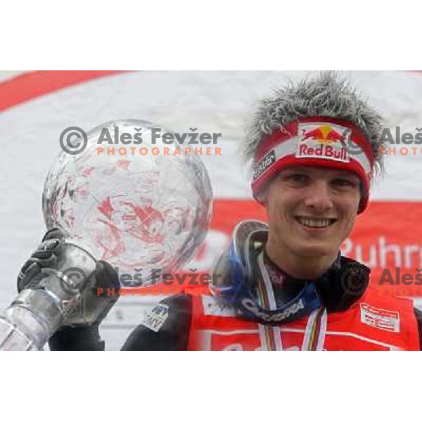 Thomas Morgenstern (AUT) at prize giving ceremony for overall World Cup winner in season 2007-2008. Planica, Slovenia 16.3.2008. Photo by Ales Fevzer 