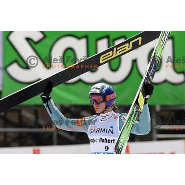 Robi Kranjec (SLO) at last ski flying competiton on Planica Flying Hill (215 Meters) in season 2007-2008. Planica, Slovenia 16.3.2008. Photo by Ales Fevzer 