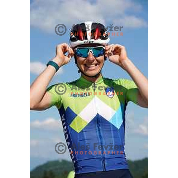 Tadej Pogacar of Slovenia National Cycling team riding in new team jerseys during morning practice at Krvavec, Slovenia on July 2, 2020