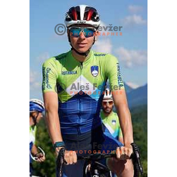 Tadej Pogacar of Slovenia National Cycling team riding in new team jerseys during morning practice at Krvavec, Slovenia on July 2, 2020