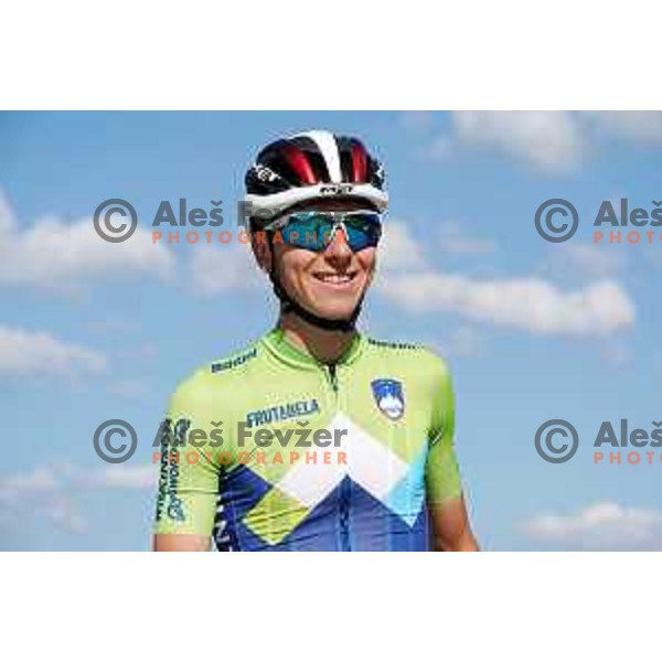 Tadej Pogacar of Slovenia National Cycling team riding in new team jerseys during morning practice at Krvavec, Slovenia on July 2, 2020