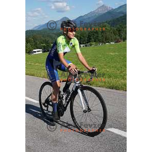 Urska Zigart of Slovenia National Cycling team riding in new team jerseys during morning practice at Krvavec, Slovenia on July 2, 2020