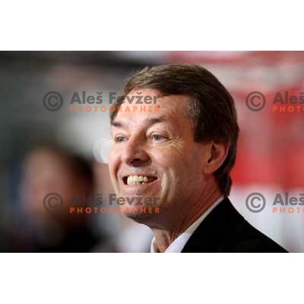 Pierre Page at second game of Final of EBEL league between ZM Olimpija- Red Bulls Salzburg, played in Ljubljana, Slovenia 16.3.2008. Red Bulls Salzburg won the game 3:1 and leveled the series 1:1. Photo by Ales Fevzer 