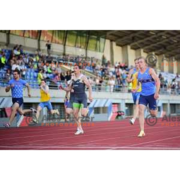 Tilen Ovnicek and Nick Kocevar compete 100 meters at Slovenian Athletic team Cup in Ljubljana, Slovenia on July 3 , 2020