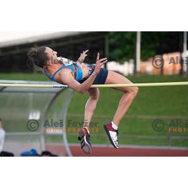 Lia Apostolovski competes at Slovenian Athletic team Cup in Ljubljana, Slovenia on July 3 , 2020