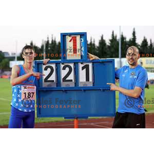 Sandro Jersin Tomassini competes at Slovenian Athletic team Cup in Ljubljana, Slovenia on July 5 , 2020