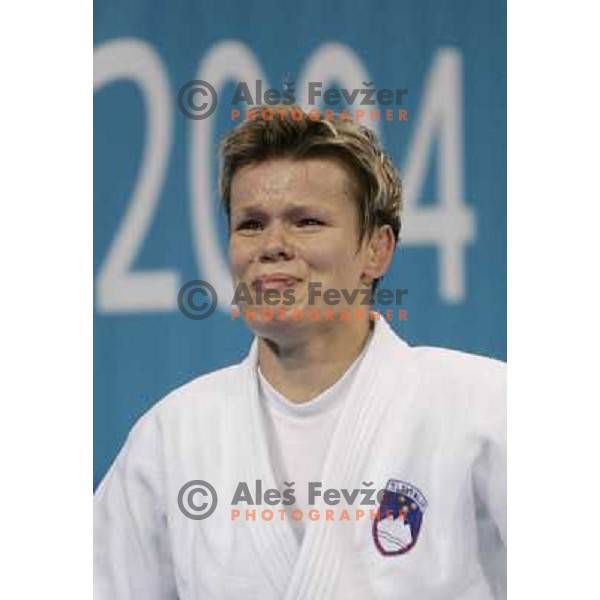 Urska Zolnir of Slovenia, Olympic bronze medalist in Judo category -63 kg at 2004 Summer Olympic games in Athens, Greece on August 17, 2004