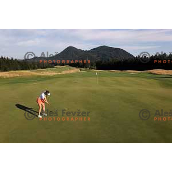 Eva Kiri Fevzer playing at Cubo golf course in Smlednik, Slovenia. It will be the venue for the Ladies European Amateur Championship in September 2020. Photographs were taken on July 10, 2020