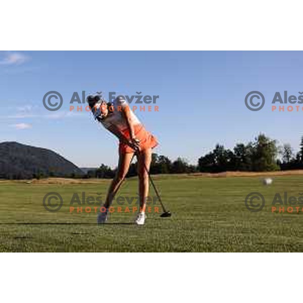 Eva Kiri Fevzer playing at Cubo golf course in Smlednik, Slovenia. It will be the venue for the Ladies European Amateur Championship in September 2020. Photographs were taken on July 10, 2020