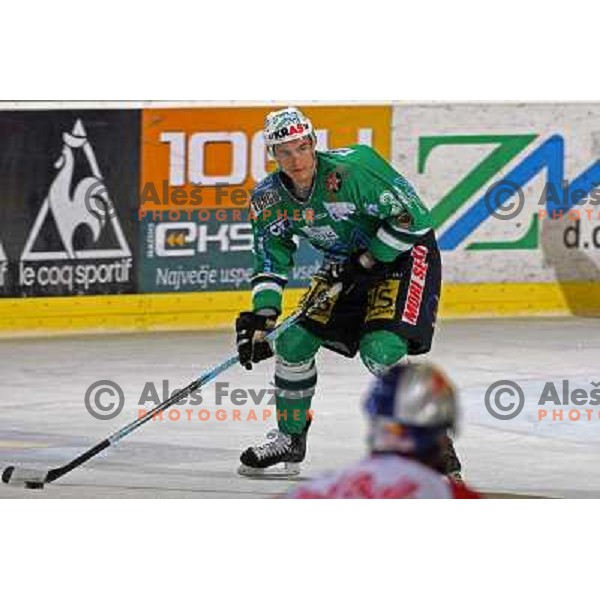 Ziga Pavlin at second game of Final of EBEL league between ZM Olimpija- Red Bulls Salzburg, played in Ljubljana, Slovenia 16.3.2008. Red Bulls Salzburg won the game 3:1 and leveled the series 1:1. Photo by Ales Fevzer 