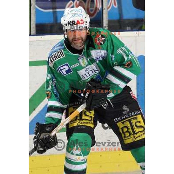 Nik Zupancic at second game of Final of EBEL league between ZM Olimpija- Red Bulls Salzburg, played in Ljubljana, Slovenia 16.3.2008. Red Bulls Salzburg won the game 3:1 and leveled the series 1:1. Photo by Ales Fevzer 