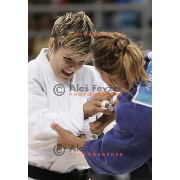 Urska Zolnir of Slovenia, Olympic bronze medalist in Judo category -63 kg at 2004 Summer Olympic games in Athens, Greece on August 17, 2004