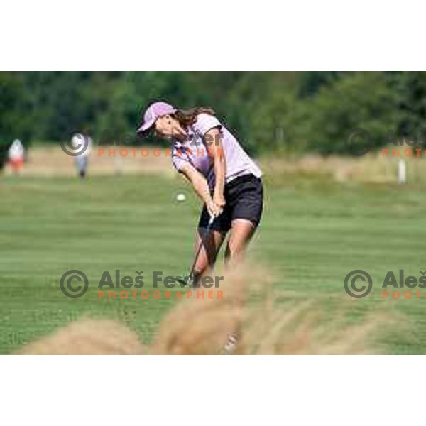 Pia Babnik playing at second round of SLO Tour Ladies 2020 at Livada golf course in Moravske Toplice, Slovenia on July 14,2020
