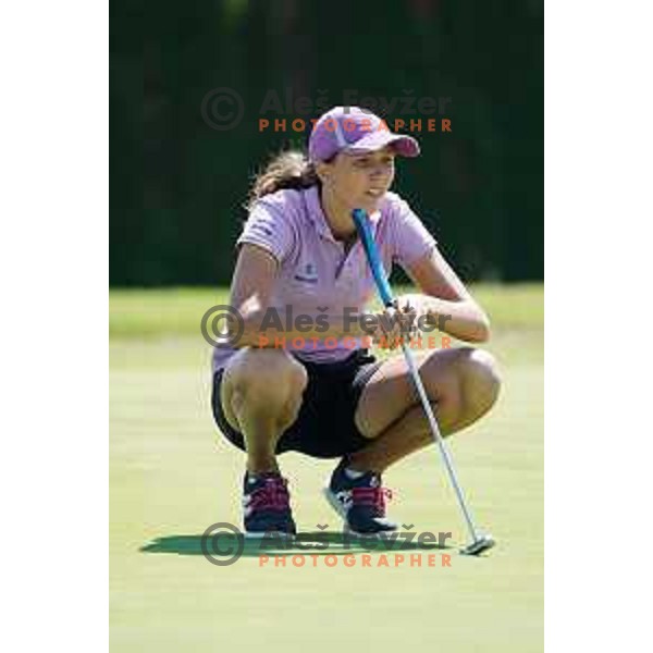 Pia Babnik playing at second round of SLO Tour Ladies 2020 at Livada golf course in Moravske Toplice, Slovenia on July 14,2020