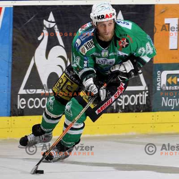 Tomaz Vnuk at second game of Final of EBEL league between ZM Olimpija- Red Bulls Salzburg, played in Ljubljana, Slovenia 16.3.2008. Red Bulls Salzburg won the game 3:1 and leveled the series 1:1. Photo by Ales Fevzer 