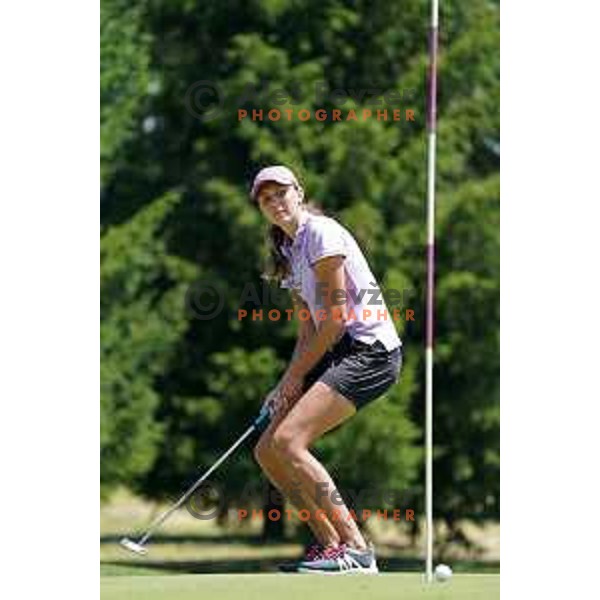 Pia Babnik playing at second round of SLO Tour Ladies 2020 at Livada golf course in Moravske Toplice, Slovenia on July 14,2020