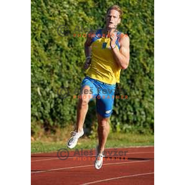 Luka Janezic competes at 400 meters at Slovenian Athletics Championship in Celje, Slovenia on July 25, 2020
