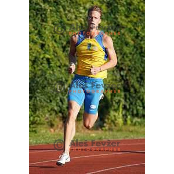 Luka Janezic competes at 400 meters at Slovenian Athletics Championship in Celje, Slovenia on July 25, 2020
