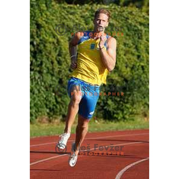 Luka Janezic competes at 400 meters at Slovenian Athletics Championship in Celje, Slovenia on July 25, 2020