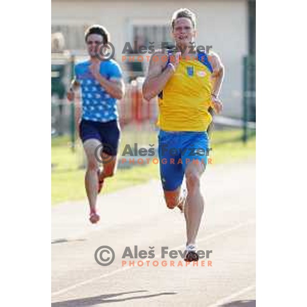 Luka Janezic competes at 400 meters at Slovenian Athletics Championship in Celje, Slovenia on July 25, 2020