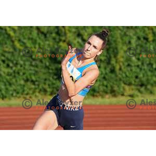 Lia Apostolovski competes in high jump at Slovenian Athletics Championship in Celje, Slovenia on July 25, 2020