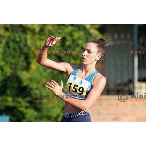Lia Apostolovski competes in high jump at Slovenian Athletics Championship in Celje, Slovenia on July 25, 2020