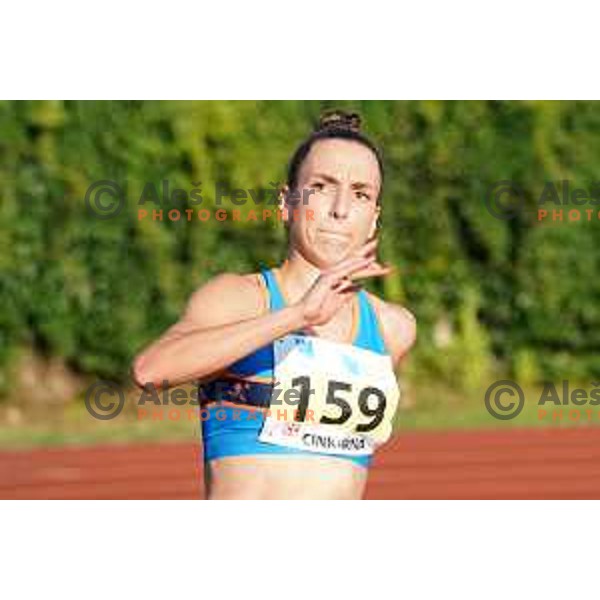 Lia Apostolovski competes in high jump at Slovenian Athletics Championship in Celje, Slovenia on July 25, 2020