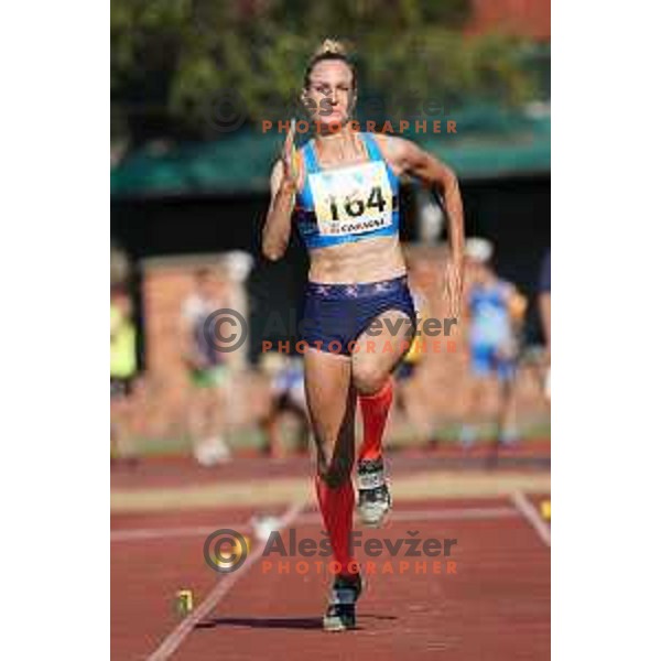 Neja Filipic competes at triple jump at Slovenian Athletics Championship in Celje, Slovenia on July 25, 2020
