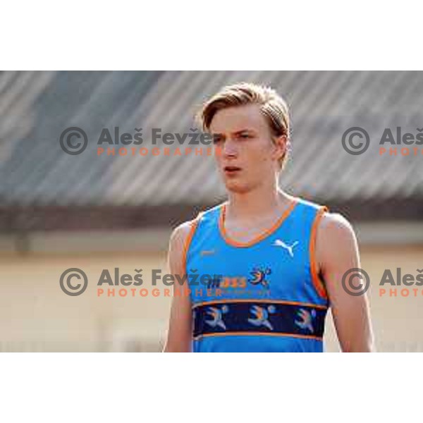 Nick Kocevar competes at 100 meters at Slovenian Athletics Championship in Celje, Slovenia on July 25, 2020