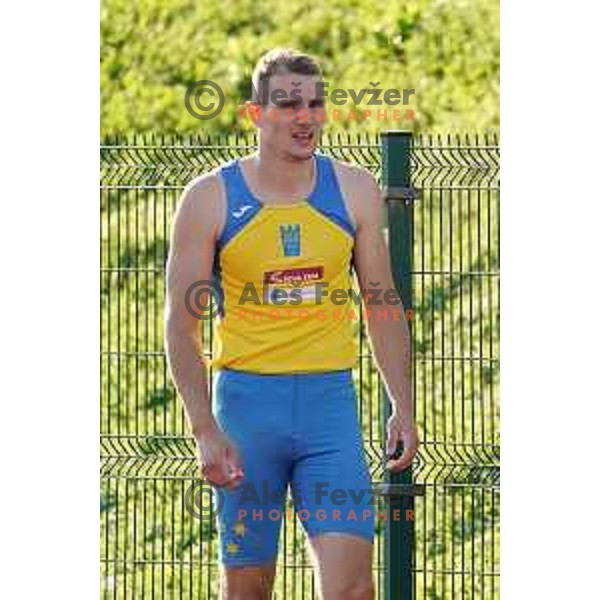 Robert Renner competes in pole vault at Slovenian Athletics Championship in Celje, Slovenia on July 25, 2020