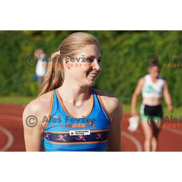 Maja Mihalinec competes at 100 meters at Slovenian Athletics Championship in Celje, Slovenia on July 25, 2020