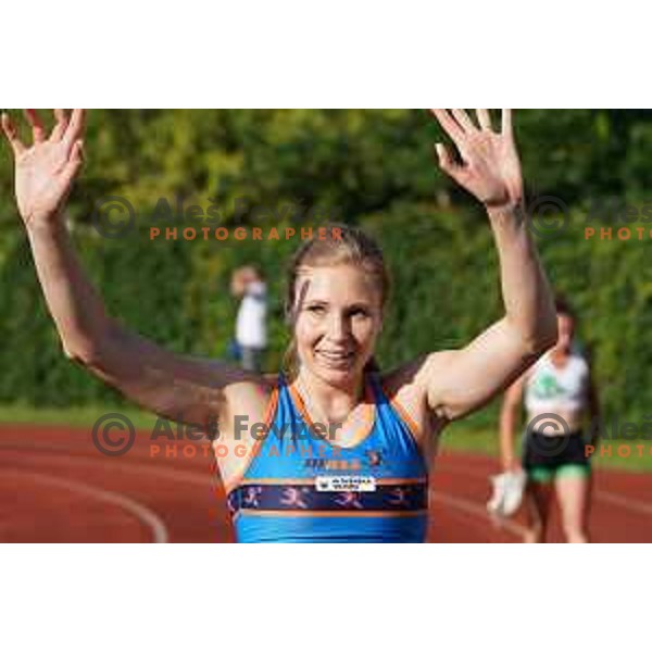 Maja Mihalinec competes at 100 meters at Slovenian Athletics Championship in Celje, Slovenia on July 25, 2020