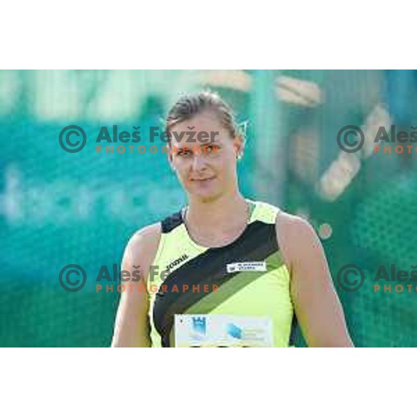 Veronika Domjan competes in discus throw at Slovenian Athletics Championship in Celje, Slovenia on July 25, 2020